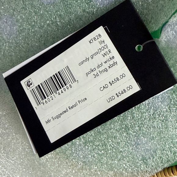 Kate Spade Lily Polka Dot Wicker 3D Frog Crossbody Bag - Picture 11 of 12